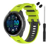 TopPerfekt Bracelet compatible avec Garmin Forerunner 965, bracelet de rechange en silicone souple pour montre intelligente 965 pour homme et femme Vert citron noir
