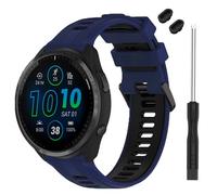 TopPerfekt Bracelet compatible avec Garmin Forerunner 965, bracelet de rechange en silicone souple pour montre intelligente 965 pour homme et femme Bleu/noir
