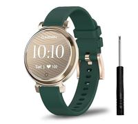 TopPerfekt Bracelet compatible avec Garmin Lily 2, bracelet de rechange fin en silicone souple à dégagement rapide pour montre intelligente Lily 2, Garmin Lily2 Active (14 mm) (boucle or rose) vert