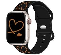 TopPerfekt Bracelet Compatible avec Les Bracelets de Montre Apple 38 40 41mm en Silicone Souple avec Motif cœur doré imprimé pour iWatch Ultra SE Series 8 7 6 5 4 3 2 1 pour Homme et Femme