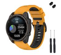 TopPerfekt Bracelet de 26 mm compatible avec Garmin Fenix 8 51 mm, bracelet de montre en silicone souple pour montre intelligente Instinct 3 50 mm/Tactix 8 51 mm/Descent Mk1/Mk2 pour homme et femme