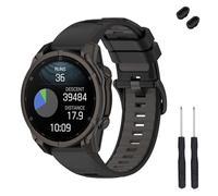 TopPerfekt Bracelet de montre 26 mm compatible avec Garmin Fenix 8 51 mm, bracelet de montre en silicone souple pour montre intelligente Instinct 3 50 mm/Tactix 8 51 mm/Descent Mk1/Mk2 pour homme et