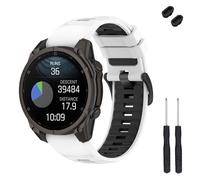 TopPerfekt Bracelet de montre 26 mm compatible avec Garmin Fenix 8 51 mm, bracelet de montre en silicone souple pour montre intelligente Instinct 3 50 mm/Tactix 8 51 mm/Descent Mk1/Mk2 pour homme et