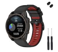 TopPerfekt Bracelet de montre 26 mm compatible avec Garmin Fenix 8 51 mm, bracelet de montre en silicone souple pour montre intelligente Instinct 3 50 mm/Tactix 8 51 mm/Descent Mk1/Mk2 pour homme et