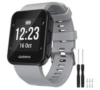 TopPerfekt Bracelet de montre Compatible avec Garmin Forerunner 35, de Remplacement en Silicone Souple pour Garmin Forerunner 35 Smart Watch, Fit 5.11 "-9.05" (130-230 mm) Poignet (Gris)