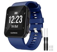 TopPerfekt Bracelet de montre Compatible avec Garmin Forerunner 35, de Remplacement en Silicone Souple pour Garmin Forerunner 35 Smart Watch, Fit 5.11 "-9.05" (130-230 mm) Poignet (Bleu Marine)