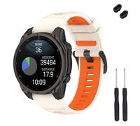 TopPerfekt Bracelet de montre de 22 mm compatible avec Garmin Fenix 8 47 mm, bracelet de rechange en silicone souple pour montre intelligente Instinct 3 45 mm/Tactix 8 47 mm/Descent G1/G2 pour homme