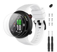 TopPerfekt Bracelet de rechange en silicone compatible avec Garmin Forerunner 45s et 2 films protecteurs d'écran