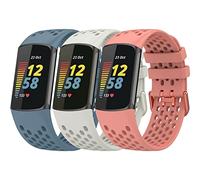 TopPerfekt Bracelet de sport compatible avec Fitbit Charge 5, réglable, respirant, en silicone souple, bracelet de rechange pour montre de sport Charge 5, pour homme et femme