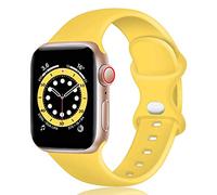 TopPerfekt Bracelet en Silicone Compatible avec Apple Watch 38mm 40mm 41mm, Bracelets de Sport de Remplacement pour iWatch Série Ultra 10 9 8 7 6 5 4 3 2 1 SE (Jaune,38mm-M/L)