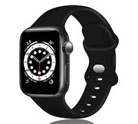 TopPerfekt Bracelet en Silicone Compatible avec Apple Watch 42mm 44mm 45mm 49mm, Bracelets de Sport de Remplacement pour iWatch Série Ultra 10 9 8 7 6 5 4 3 2 1 SE (Noir,42mm-S/M)