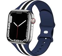TopPerfekt Bracelets de sport compatibles avec Apple Watch pour homme et femme, bracelet de luxe en silicone souple pour iWatch Collection 8/7/6/5/4/3/2/1/SE/SE Ultra, 42mm/44mm/45mm/49mm