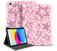 TopPerfekt Coque pour iPad 11{^>e<^} (A16) 11" 2025/10e génération 10,9" 2022, joli motif léopard Y2k, étoiles, chic, élégant, esthétique, housse de protection avec porte-crayon, antidérapante