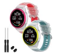 TopPerfekt Lot de 2 bracelets de montre compatibles avec Garmin Forerunner 570 42 mm, bracelet de rechange en silicone souple pour montre intelligente Vívoactive 6/5/Venu Sq/Sq 2/2 Plus pour homme et