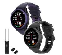 TopPerfekt Lot de 2 bracelets de montre compatibles avec Garmin Forerunner 570 47 mm, bracelet de rechange en silicone souple pour montre intelligente Vívoactive 4/Venu 3/F265 pour homme et femme