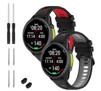 TopPerfekt Lot de 2 bracelets de montre compatibles avec Garmin Forerunner 970, bracelets de rechange en silicone souple pour montre intelligente Garmin Forerunner 965/955 pour homme et femme (noir