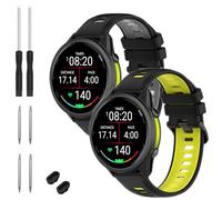 TopPerfekt Lot de 2 bracelets de montre compatibles avec Garmin Forerunner 970, bracelets de rechange en silicone souple pour montre intelligente Garmin Forerunner 965/955 pour homme et femme (noir