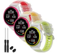 TopPerfekt Lot de 3 bracelets de montre compatibles avec Garmin Forerunner 570 42 mm, en silicone souple pour montre intelligente Vívoactive 6/5/3/Venu Sq/Sq 2/2 Plus pour homme et femme (transparent