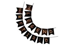 TOPPERFUN 1 Ensemble Banderoles Photo Papier pour Retraite avec Impression de Lettres Brillantes Décoration de Fête avec Drapeaux à Suspendre Has Retired