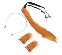 TOPPERFUN 1 ensemble Costume Animal Peluche Ensemble Oreilles et Queue de Renard Accessoires Cosplay pour Fêtes Performances Scéniques et Déguisements