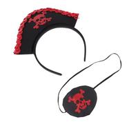 TOPPERFUN 1 Ensemble Costume de Pirate Halloween Ensemble de Tête Cache Œil pour Cosplay Accessoires