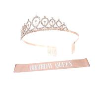 TOPPERFUN 1 ensemble Couronne Éblouissante Ensemble de Accessoires de Fête Anniversaire Mariage Diadème Chic et pour Toutes Occasions pour Reine un Jour