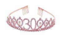 TOPPERFUN 1 ensemble Couronnes et Écharpes de Fête Anniversaire Décoration Rose Doré pour Ans