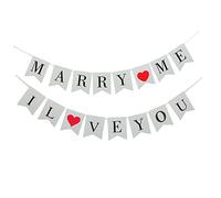 TOPPERFUN 1 Jeu Guirlande Papier Pour Mariage Décoration Fanions À Suspendre Pour Fête Et Demande Mariage Arrière Plan Photo 2 Pièces