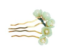TOPPERFUN 1 Pièce Épingle à Cheveux Jade Antique avec Fleurs et Franges Accessoire Vintage pour Mariage et Événements Spéciaux Décoration de Style Ancien