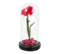 TOPPERFUN 1 Pièce Œillets Lumineux simulés pour la Rose s'allume Mariage Allumer Une Rose Faux Allumer Une Fleur Abat-Jour Fleur Lampes à Fleurs Lampe Bois Rouge