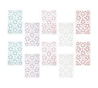 TOPPERFUN 10 Feuilles Autocollants de Gemmes Étoiles et Cœurs en Acrylique pour Visage et Corps, Design Artistique Unique Éclat, pour Fêtes la Maison