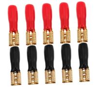 TOPPERFUN 10 Pièces Connecteurs à Sertir pour Haut-Parleur Automobile, Cosses Électriques en Cuivre Plaqué Or, Isolées en Plastique Noir, Qualité Sonore sans Perte pour Systèmes Audio