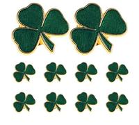 TOPPERFUN 10 Pièces Épingle Trèfle Vert en Alliage de Zinc, Légère et Portable, Accessoire Élégant pour Chaussures et Chapeaux Lors de Fêtes et Rassemblements Irlandais