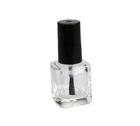 TOPPERFUN 10 pièces Flacon Vide de Vernis à Ongles Transparent avec Pinceau Lot de Bouteilles Carrées pour DIY et Rangement sans Fuite