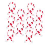 TOPPERFUN 10 Pièces Mini Écharpes Tricotées Rayées pour Décoration de Noël Accessoires pour Jouets et Bouteilles Écharpes Miniatures Rouges et Blanches pour Ambiance Festive
