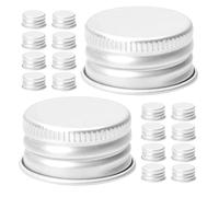 TOPPERFUN 100 Pièces Bouchons à Vis pour Bouteilles et Flacons de Lotion Design Étanche Résistant aux Chocs en Aluminium Argenté pour Sorties en Plein Air