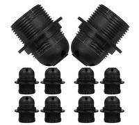TOPPERFUN 10pcs Douille E27 à Vis Complète Noire pour Lampe Suspendue, Base Sécurisée en Pet/pbt, Remplacement Facile pour Ampoules Led, pour Maison et Bureau