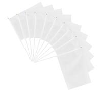 TOPPERFUN 10pièces Drapeaux à Main à Personnaliser avec Manche Pp Drapeaux Agités pour Arbitres et Sécurité Match Pratiques et Solides pour Encouragements