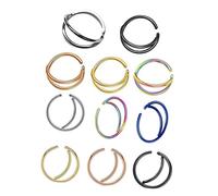 TOPPERFUN 11pièces Anneaux De Nez Forme De Lune Acier Inoxydable Bijoux Pour Femmes Décorations De Piercing De Nez