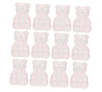 TOPPERFUN 12 Boîtes à Dragées Transparentes d'Ours Petites Boîtes à Bonbons Roses Coffrets Présents pour Mariage Fête Prénatale et Anniversaire Emballage Gourmand pour Friandises 12