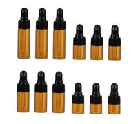 TOPPERFUN 12 Pièces Lot de Flacons Miniatures Verre avec Pipette Bouteilles Vides pour Huiles Essentielles Cosmétiques et Chimie Rechargeables et Durables