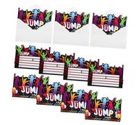 TOPPERFUN 12ensembles Invitations Anniversaire Thème Trampoline De Doubles Avec Enveloppes Pour Fête Anniversaire Jump and Play Convient Aux Et