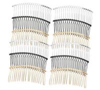 TOPPERFUN 12pièces Peignes à Cheveux Latéraux Métal à Dents Barrettes Torsadées Pour Mariages Et Usage Quotidien Finitions Noir Mat or Et