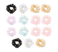 TOPPERFUN 15 pièces Lot de Élastiques Cheveux Fleurs Candy Colorés Accessoires Capillaires Femmes et Filles Chouchous Élastiques Souples et Lavables pour Queue de Cheval