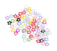 TOPPERFUN 150 Pierres Colorées pour Ongles en Résine 3D Forme Étoile et Cœur Breloques Manucure DIY Décorations Nail Art Femme Fille Matériel Kawaii pour Nail Art