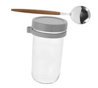 TOPPERFUN 1Ensemble Bocal Verre pour Overnight Oats Conteneur Étanche avec Couvercle et Cuillère Grand Format Salades et Yaourt Design Pratique et Élégant