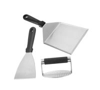 TOPPERFUN 1ensemble Set De Outil De Pression à Burger Acier Avec Spatule Pour Bbq Et Grilling Accessoires De Cuisine Pour Préparer Burgers Et Patties