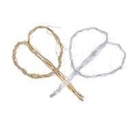 TOPPERFUN 2 Cadres en Osier Naturel en Forme de Cœur, Support pour Arrangements de Fleurs DIY, Lot de 2 Pièces Doré et Argenté, Porte-Bouquet Mariage et Décoration Intérieure