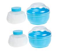 TOPPERFUN 2 Ensembles Boîte De Rangement Pour Houppettes Garçon Fille Avec Applicateurs De Poudre Pour Peau Délicate Portable Et Pratique Pour Poudre Infantile Bleu