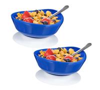 TOPPERFUN 2 ensembles Bol à Ventouse pour Personnes Âgées et Handicapées Lot Base Amovible Antidérapante Bols Repas Hauts pour Soupes et Céréales Vaisselle Adaptative Sécurisée et Légère